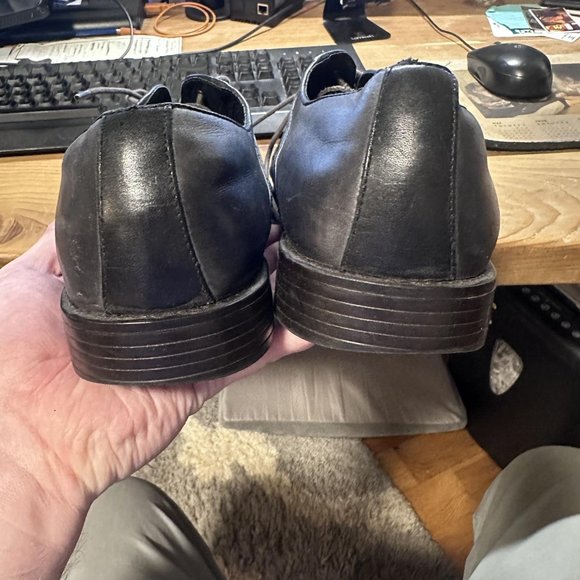 Aston Grey Black Wingtips Dress Shoes mens 12 US - Picture 8 of 10